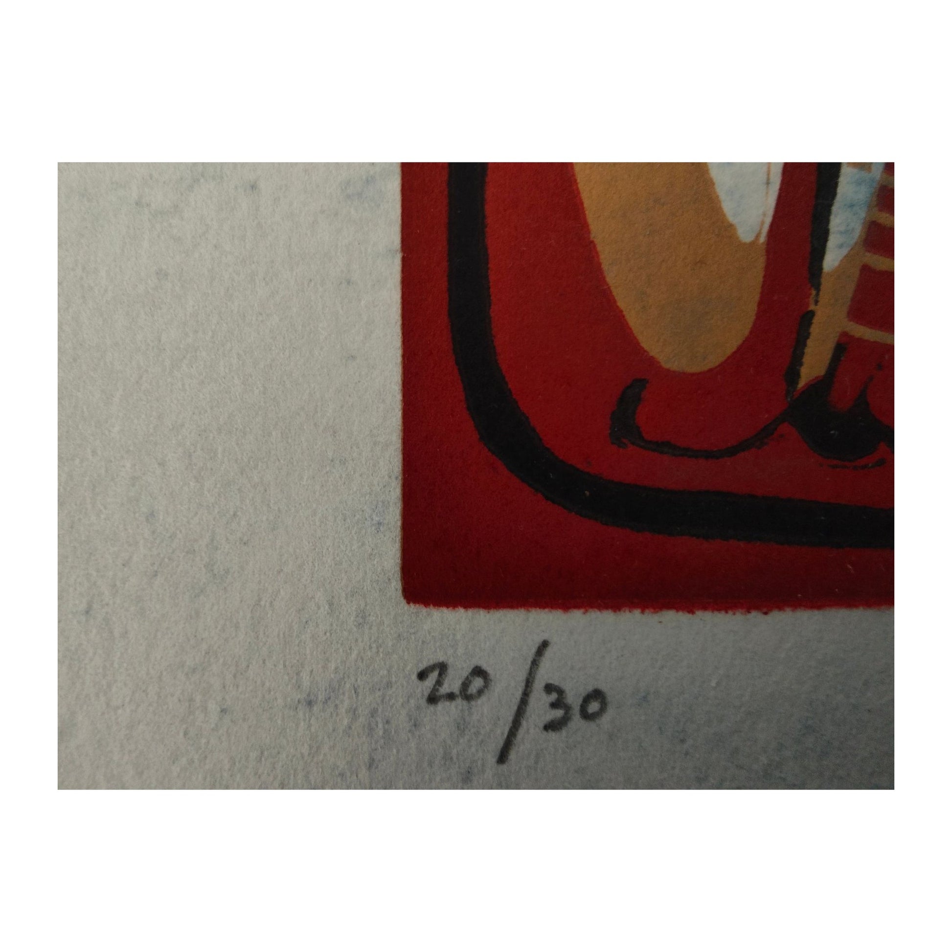 Lithographie originale Cheval et cavalier de Jules Perahim (Blumenfeld, 1977), signée et numérotée 20/30, tirage en couleurs vibrant, œuvre d’art moderne à collectionner.