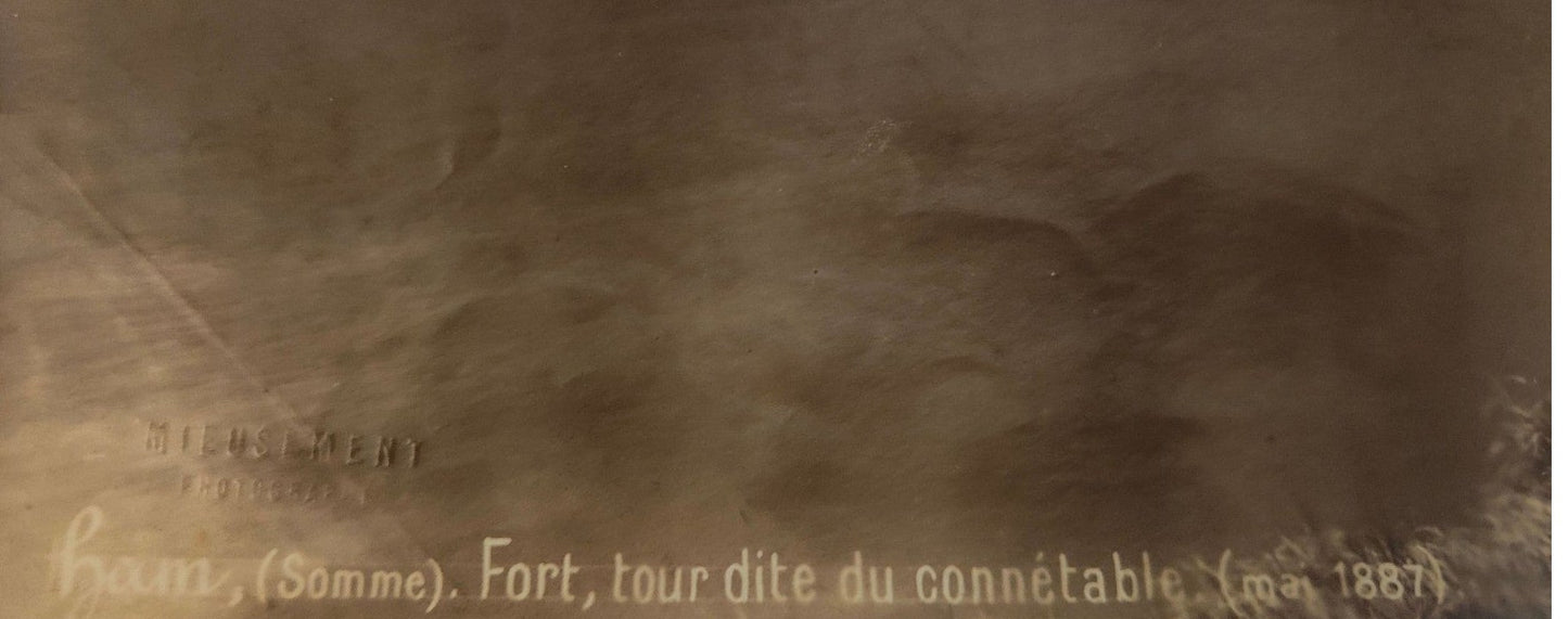 Image traitée - Photographie 1887- cachet de Mieusement- Fort de Ham- Tour du connétable.