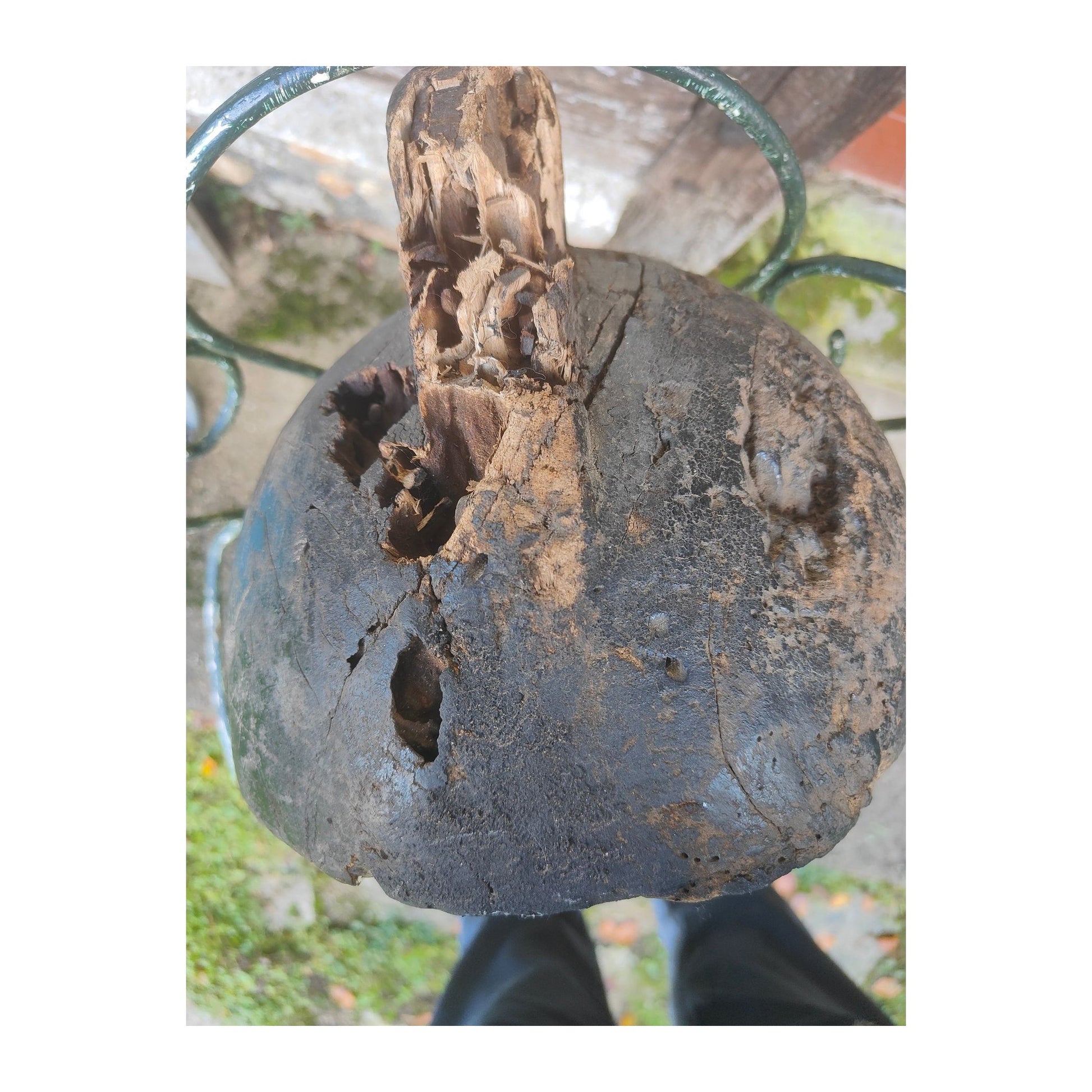 Masque africain traditionnel Fang du Gabon de type « Ngil », sculpté en bois avec pigments et fibres végétales, pièce authentique expertisée, 57 × 34 × 15 cm.