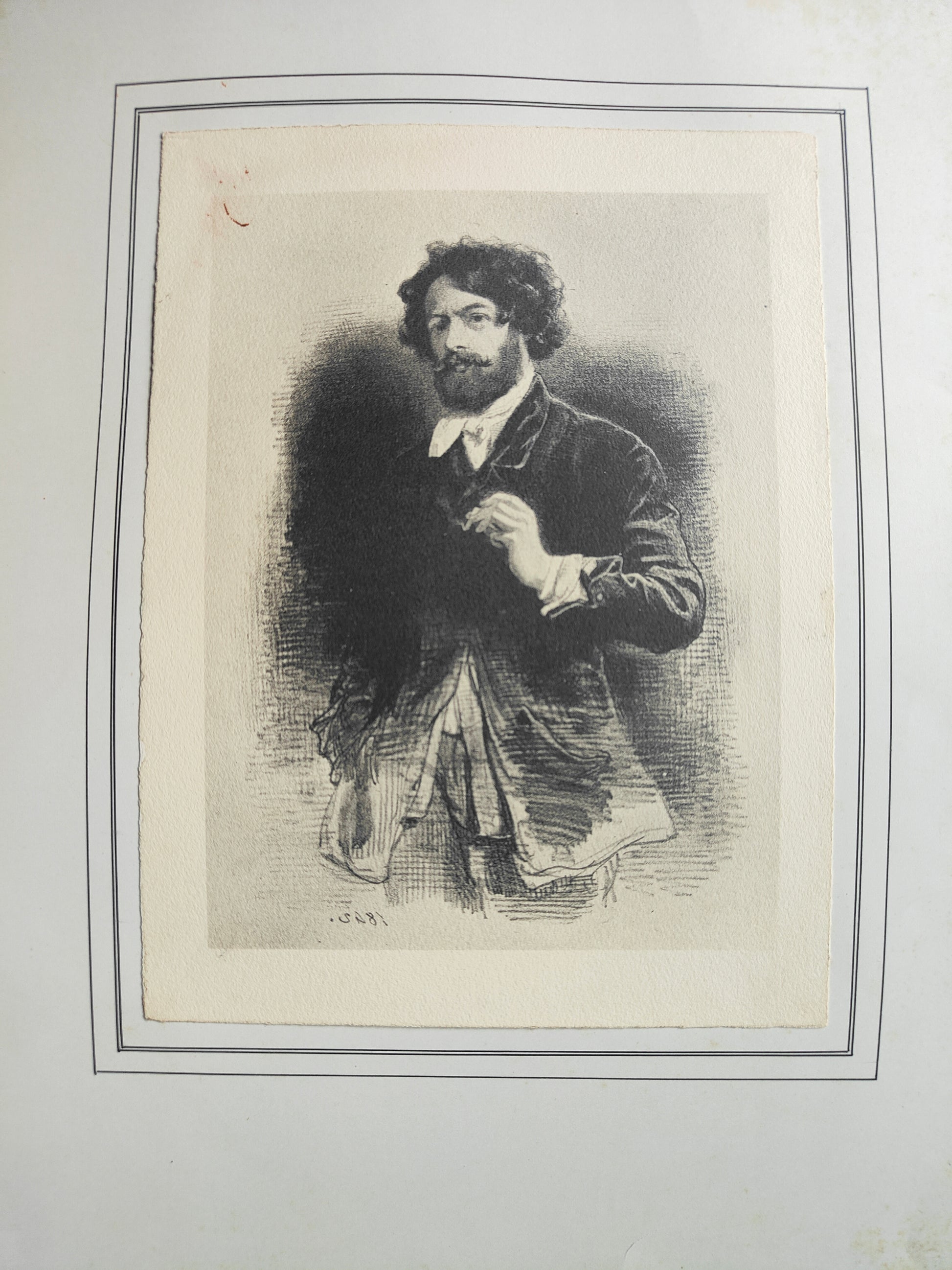 Autoportrait gravure Paul Gavarni portrait de l'artiste expression visage art graphique XIXe siècle
