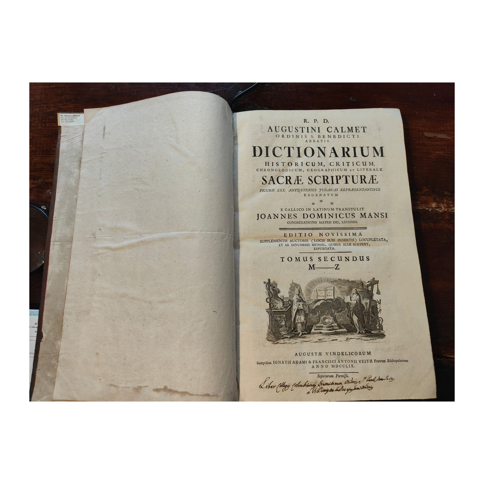 Image traitée - dictionnaire histoirique critique de la Bible( version latine)- Augustin Calmet