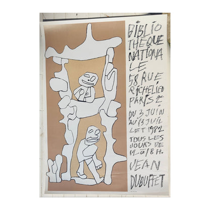 Image traitée - Affiche exposition Jean Dubuffet- bibliothèque nationale 1982