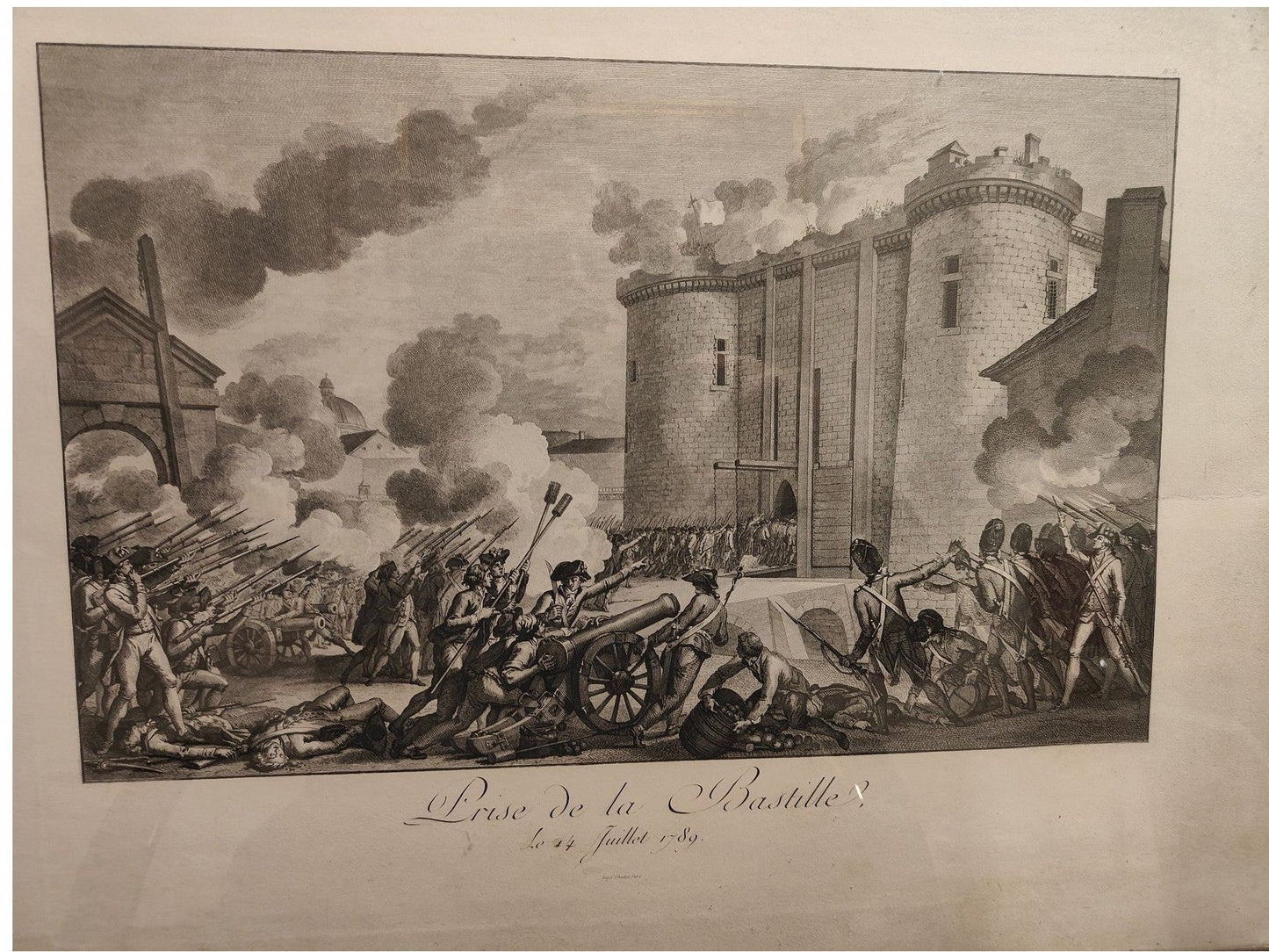Image traitée - La prise de la Bastille -gravure C Chardon