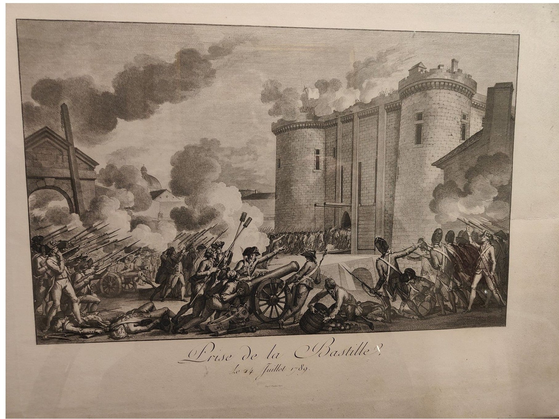 Image traitée - La prise de la Bastille -gravure C Chardon