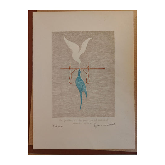 Image traitée - la justice et la paix s'embrassent- BENN (Rabinowicz Bentsion 1905-1989)
