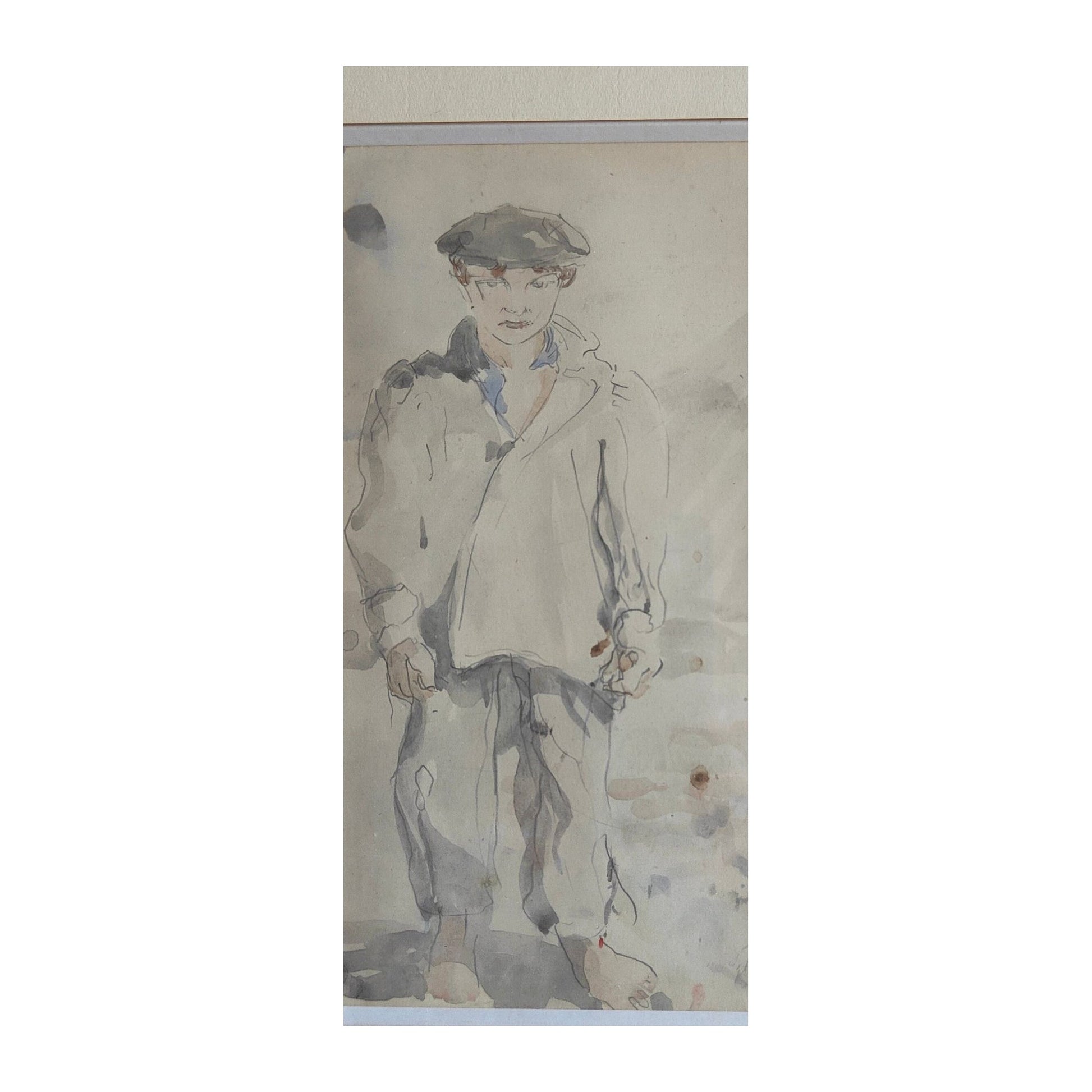 Image traitée - Portrait en pied d'un jeune garçon, non signé