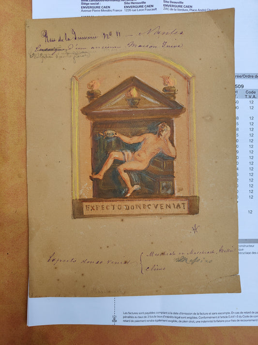 Façade de la Juiverie de Nantes deux aquarelles monogrammées architecture Nantes quartier historique art français authentique