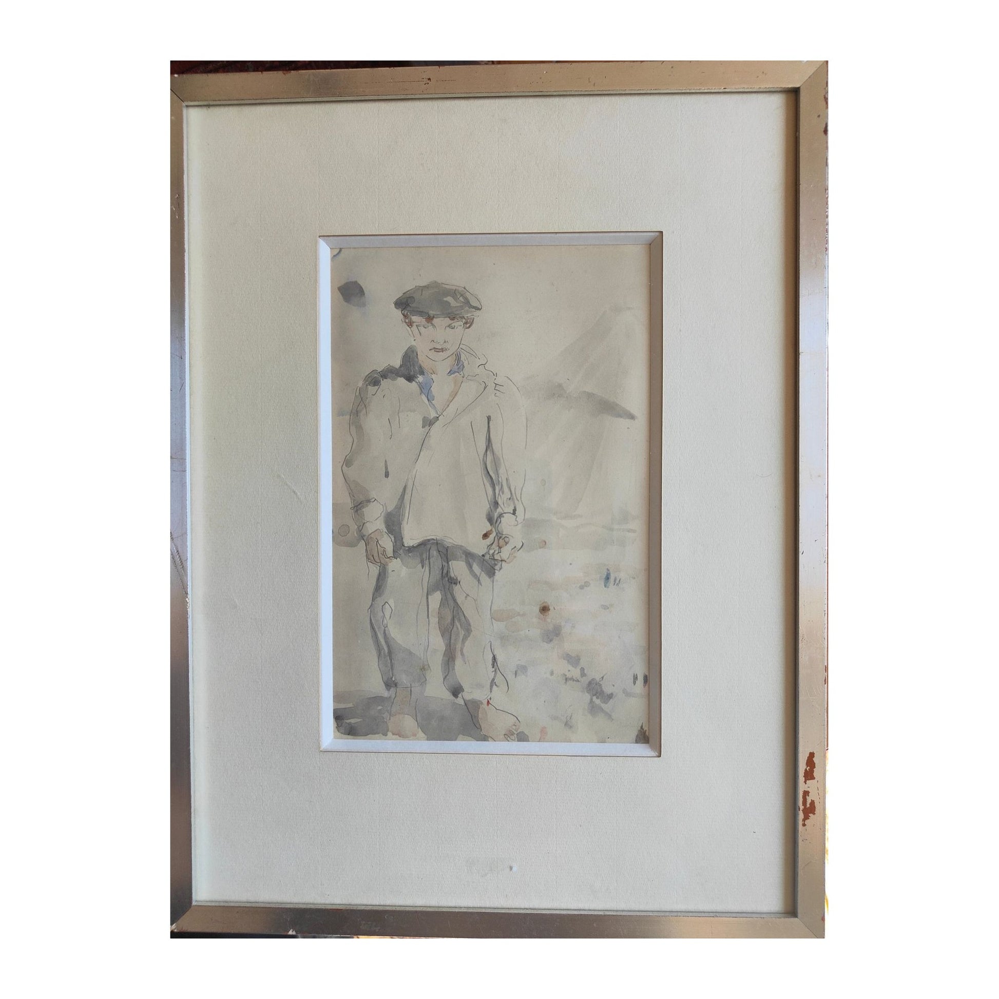 Image traitée - Portrait en pied d'un jeune garçon, non signé