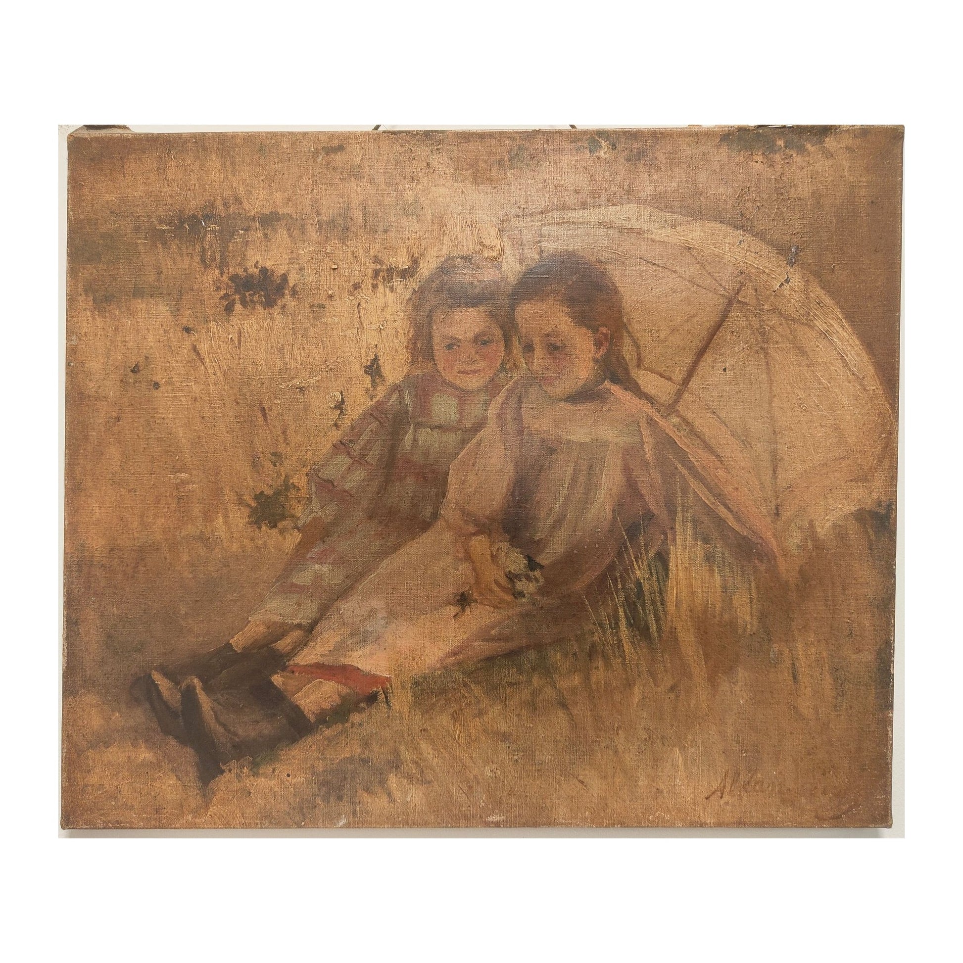 Image traitée - Jeunes filles dans un champs- Fernand Alkan Levy (1870-1941)