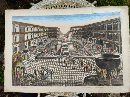 La Grande Hosanna gravure Chez Mondhar copie XVIIIe Calmet art religieux français fin XVIIIe siècle 54x54 cm 450 euros