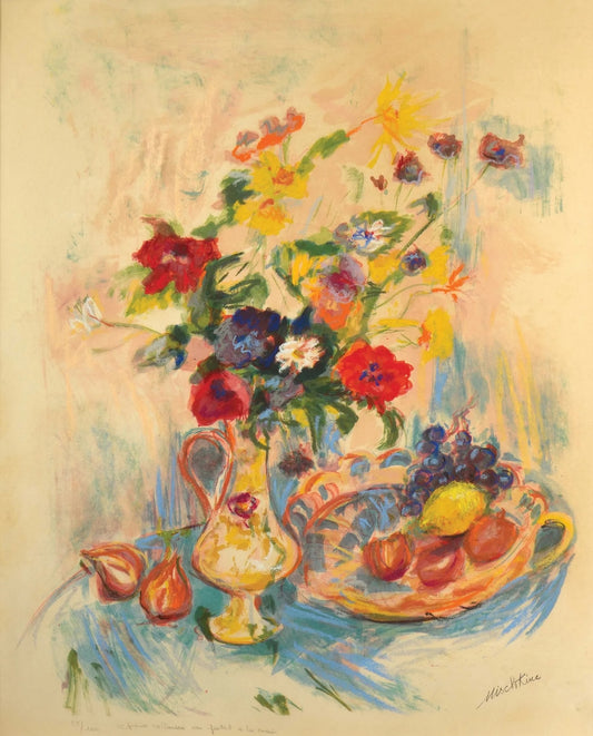 Nature morte aux fleurs et aux fruits-Olga Mischkind (Olga Lord 1909-1985)