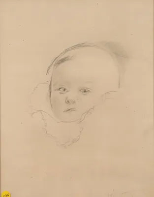 4 Dessins de la Série 10 Enfants+ un dessin encadré - Sigrist Edmond